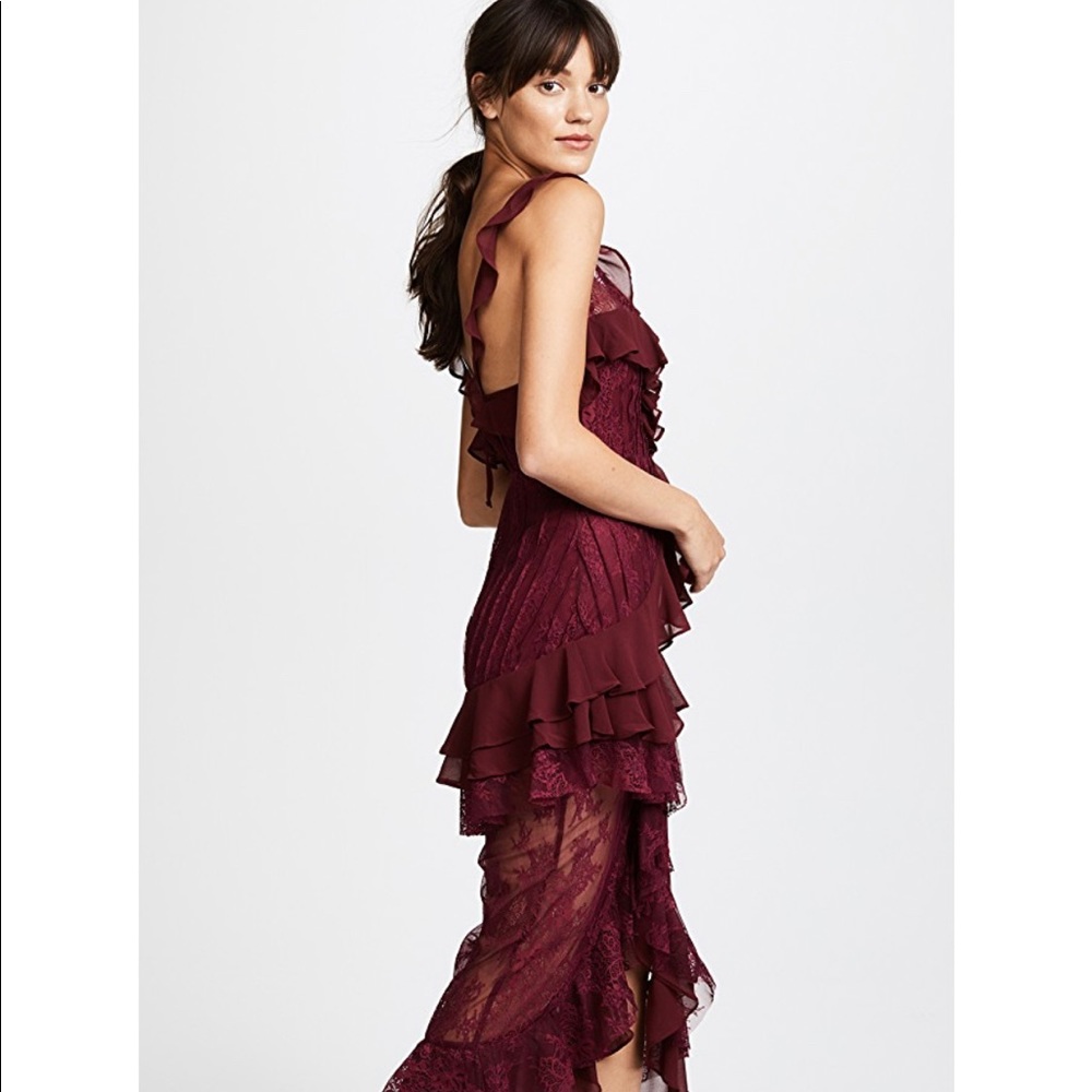 For Love And Lemons Burgundy Maxi Dress